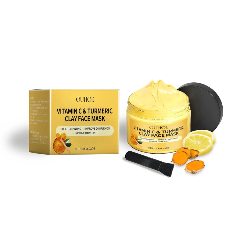 Máscara Facial de Argila com Vitamina C e Cúrcuma