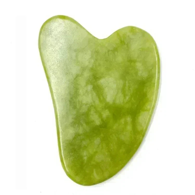 Rolo de Jade + Massageador Facial Gua Sha de Jade Natural