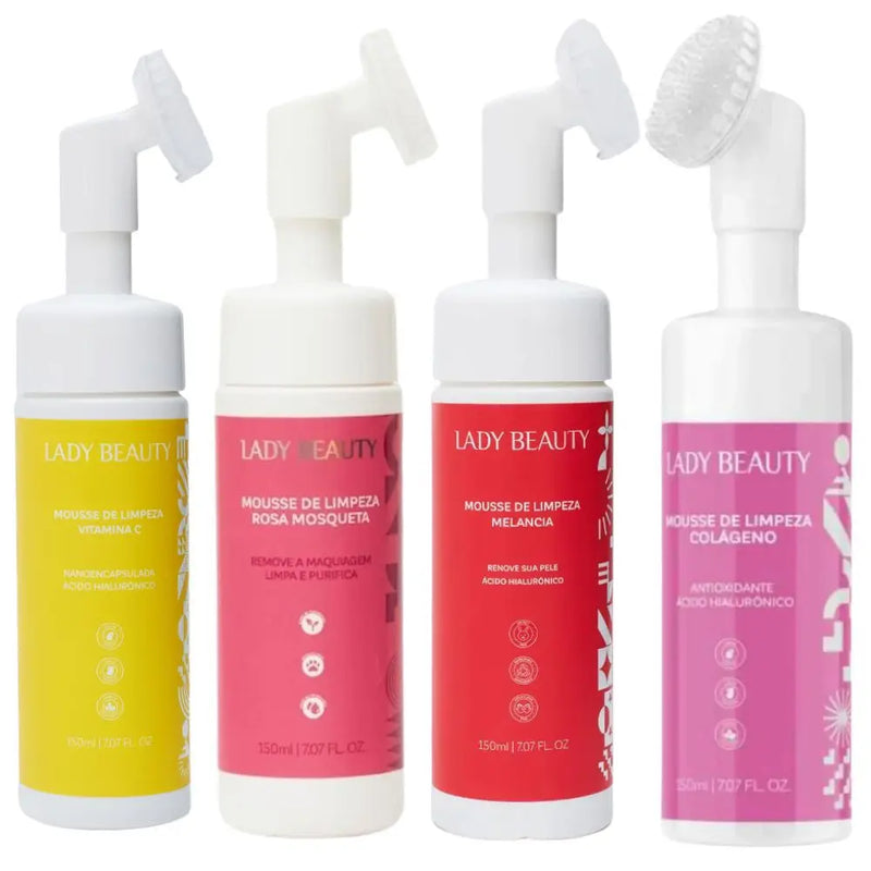 Kit de Mousse de Limpeza Facial Lady Beauty