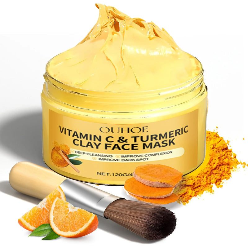 Máscara Facial de Argila com Vitamina C e Cúrcuma