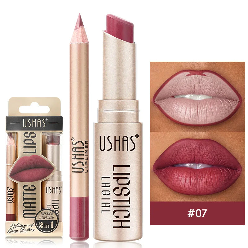 Kit Lip Stick & Delineador (12 Cores)